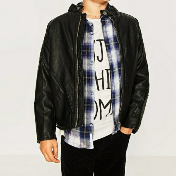 Zara Other - Zara boys 💙 faux leather biker jacket